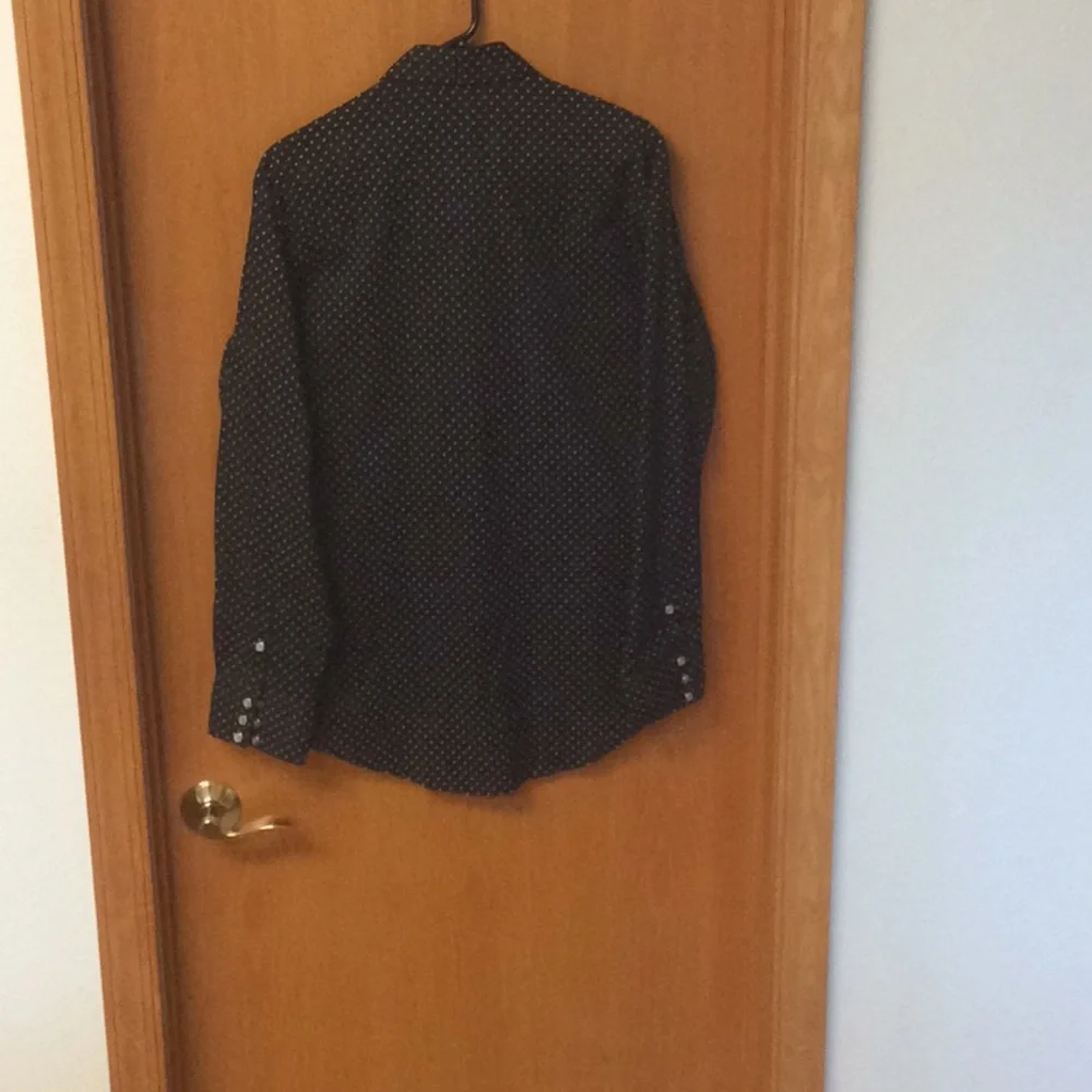 Black Pin Dot Western Shirt Size L - 34 - Picture 2 of 6